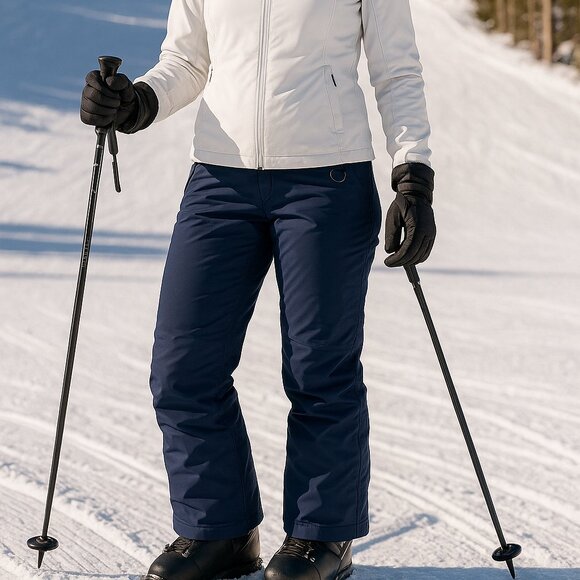 L.L. Bean Navy Blue Insulated Snow Pants Women’s Size 18 Ski Snowboarding Winter - Picture 1 of 10